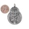 The Bead Chest Silver Double Sun & Moon Baule Pendant (32x46mm): African Tribal Metal Pendant for DIY Jewelry and Necklace